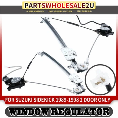 2x Reguladores de ventana delanteros izquierda y derecha con motor para Suzuki Sidekick 1989-1998 2 puertas Foto 1 de 4