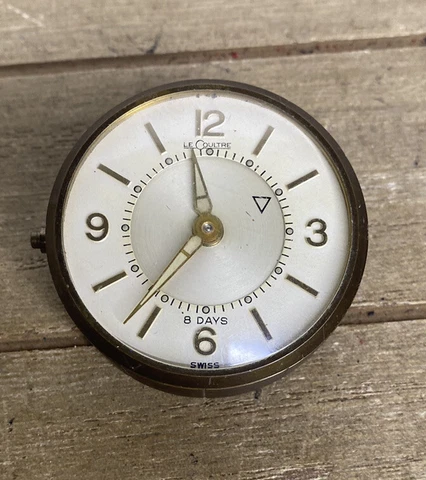 Vintage Jaeger Lecoultre 8 Days Clock Swiss WORKS INCOMPLETE FOR REPAIR Cover