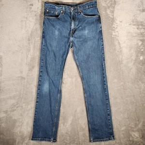 Jeans Levi's 505 para hombre 31X31 (etiqueta 32X32) azul recto bigotes desgastados - Imagen 1 de 18