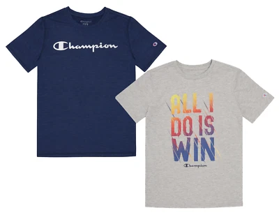 (2 PACK) Champion Boys' Short-Sleeve Everyday Graphic Tees, "All I Do Is Win" - Image 1 of 4