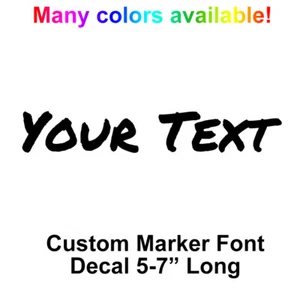 YOUR TEXT Calcomanía de vinilo Pegatina Coche Ventana NOMBRE Marcador de letras personalizado Negrita - Imagen 1 de 3