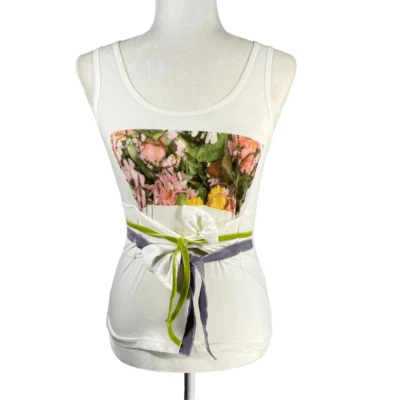 Kristensen Du Nord NWT Medium Women's White Scoop Neck Sleeveless Tank Top - Image 1 of 4