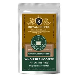 Royal Decaf Espresso Freshly Roasted Coffee, (Decaf Espresso) (Whole Bean) - Afbeelding 1 van 10