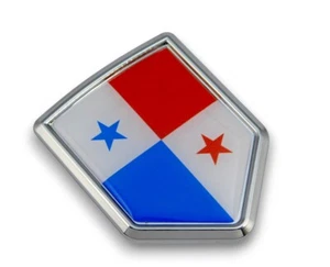 Panama Flag Car Chrome Shield Emblem Decal 3D Sticker - Imagen 1 de 8