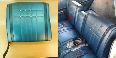 RH FRONT UPPER SEAT CUSHION FROM 1968 DODGE MONACO WAGON 68DM1-8L9 - Image 1 of 4