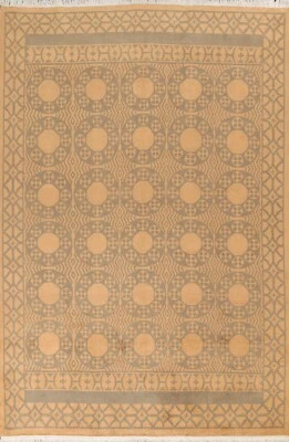 Vegetable Dye Nepalese Oriental Area Rug Hand-knotted Dining Room Carpet 9'x11' - Image 1 of 4