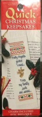 Christmas Needlecraft Bookmark Kit Holy Angels Leisure Arts New - Image 1 of 2
