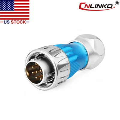 CNLINKO 10 Pin Power Circular Connector Male Plug Outdoor IP67 Heavy Duty Metal - Image 1 of 4