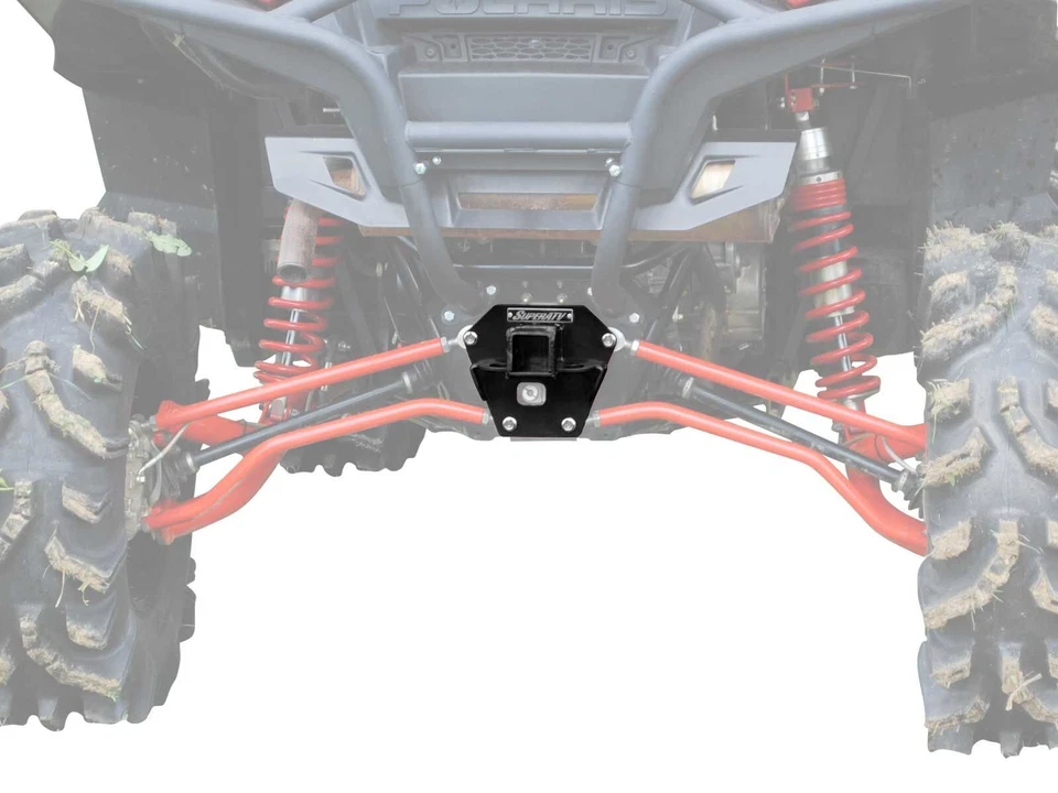 SuperATV 2" Rear Receiver Tow Hitch for Polaris RZR XP 900 / 900 4 - BLACK - Image 1 of 1