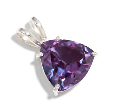 Alexandrite Quartz Gemstone 925Sterling Silver Trillion Pendant Anniversary Gift