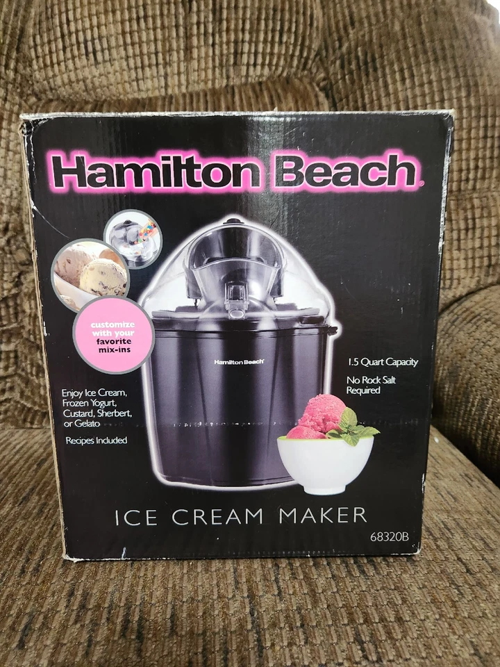 Heladera Hamilton Beach 1,5 qt negra sin necesidad de sal de roca recetas incluidas Foto 1 de 4