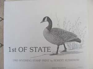 WY-1  1985 Wyoming 1st of State Duck Print   WY1BB0 DSS - Picture 1 of 3