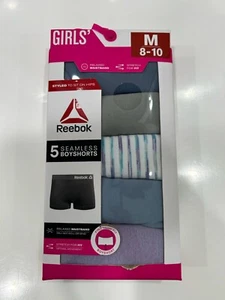 NIB Reebok Girls Seamless 5 Pairs Multi Color Boyshort Panties Size Medium 8-10 - Picture 1 of 2