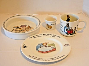 Wedgwood Beatrix Potter Peter Rabbit 4 piezas. Taza porringer de plato y taza de huevo individual - Imagen 1 de 22