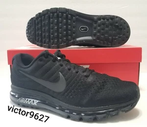 Size 13 Nike Air Max 2017 Triple Black Running Training Shoes 849559-004 Mens  - Picture 1 of 12