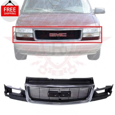 New Front Grille Assembly Chrome and Gray Fits 1995-2006 GMC Safari GM1200400 - Image 1 of 4