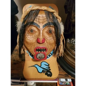 Carved Northwest Coast Haida Style 13.5" Mask Signed Jim Bodner Sr - Picture 1 of 13