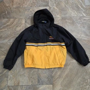 VOS Sports HUB Construction Supplies Windbreaker Jacket Mens XL Black Yellow - Picture 1 of 6