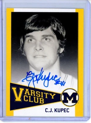 TK LEGACY MICHIGAN VARSITY CLUB AUTO C.J. KUPEC #VC5 - Image 1 of 2