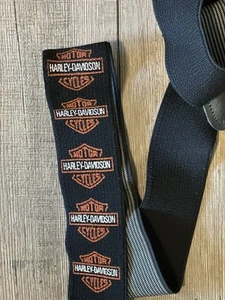 Bretelle vintage Harley Davidson logo pelle goffrata toppa posteriore taglia XL - Foto 1 di 4