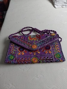 Colouful Indian Embroidered Cotton Shoulder Bag - Picture 1 of 2