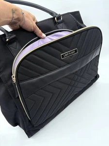 Laptop Bag Black Quilted Chevron 15" Laptop & Tablet Business Tote - Picture 1 of 17