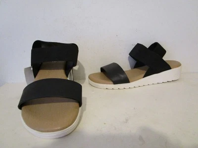 Sandalia Kensie Everlee con cuña elegante moda damas negra talla 10 Foto 1 de 4