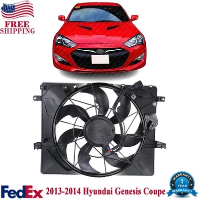 Cooling Fan Assembly For 2013-2014 Hyundai Genesis Coupe 2.0L Engine Single Fan - Image 1 of 4