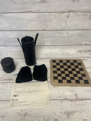 Travel Backgammon Chess Set Leather Effect Faux leather Roll-Up Lightweight  - Image 1 of 4