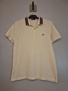 Fred Perry Polo Shirt Men's M Medium White Cotton Short Sleeve Slim Fit Mods SKA - Picture 1 of 7