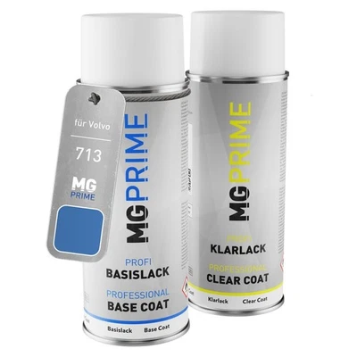 Autolack Sprühdosen Set für Volvo 713 Power Blue Metallic Basislack Klarlack - Bild 1 von 4
