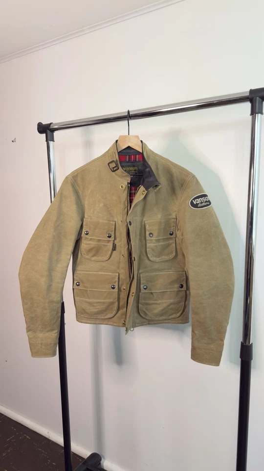 Vanson - Stormer Jacket - Tan Waxed Canvas Men’s Small - Image 1 of 4