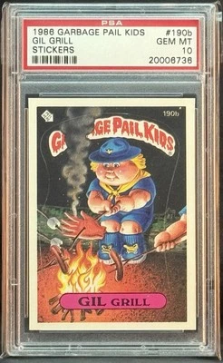 1986 GARBAGE PAIL KIDS SERIES 5 #190B GIL GRILL PSA 10 GEM MINT - Image 1 of 2