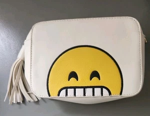 OLIVIA MILLER GRINNING SMILEY FACE EMOJI BAG COSMETICS, SCHOOL MORE - Picture 1 of 5