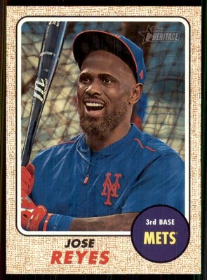 2017 Topps Heritage #332 Jose Reyes New York Mets - Image 1 of 2