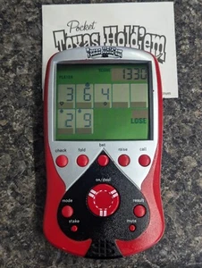 Pocket Texas Hold Em Poker Red Electronic Handheld Game WORKS w/ Instructions - Picture 1 of 1