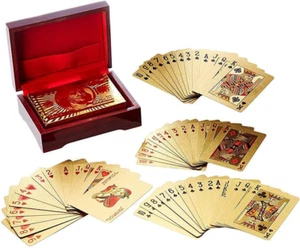Deck of Poker Playing Cards in 999.9 Gold Foil Dollars Plating with Certificate - Picture 1 of 12