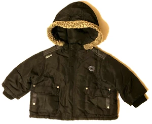 AKADEMIKS - Abrigo de invierno negro con capucha para niño pequeño, forrado de lana talla 18 meses - Imagen 1 de 9