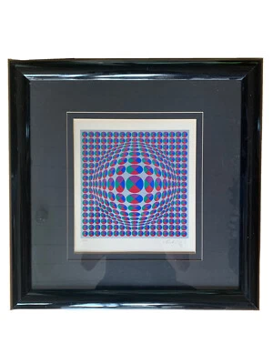 Vasarely Victor Schach Kunstwerk 1982 Multiple Nummeriert Handsigniert Signed  - Bild 1 von 3