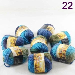 SALE 8BallsX50gr Warm Colorful Rugs Knitting Wool Blankets Crocheted Yarn 22 - Picture 1 of 12