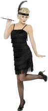 FRINGE FLAPPER FANCY DRESS COSTUME LADIES (1920S)