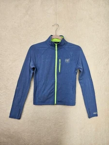 Abercrombie Fitch Women Sweatshirt Medium Blue Poly B Long Sleeve Crop Slim Fit - Picture 1 of 19