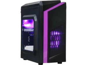 DIYPC DIY-F2-P Black / Purple SPCC Micro ATX Mini Tower Gaming Computer PC Case - Afbeelding 1 van 12