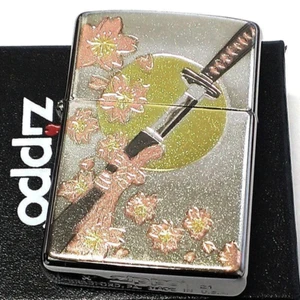 Encendedor Zippo Espada Japonesa Samurai Sakura Placa Electroformada Plata Japón Nuevo - Imagen 1 de 3