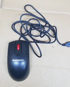 Lenovo MO28UOA 3-Button Scroll Wheel USB Wired Optical Mouse - Black and Red - Picture 1 of 4