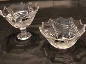 Rare Vintage Bohemia Crystal Footed Bowl & Fruit Bowl Czech Republic - Picture 1 of 5