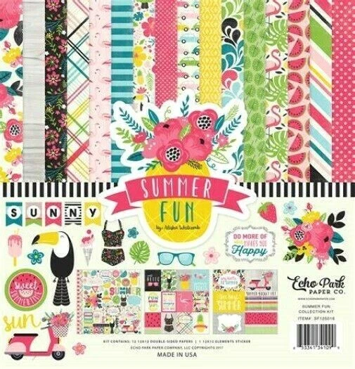 Summer Fun Vacation Sun Play Summertime Echo Park Scrapbook Page Kit 12 x 12 - Image 1 of 1