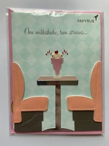 Papyrus Valentine's Day Card | Sharing a Milkshake - Picture 1 of 2