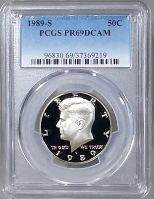 1989 - S  Clad Kennedy Half Dollar - PCGS PR69DCAM - Image 1 of 2
