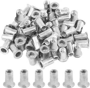 Hilitchi SAE Stainless Steel Rivet Nuts Threaded Insert Rivnuts (#8-32“-(50PCS)) - Picture 1 of 12